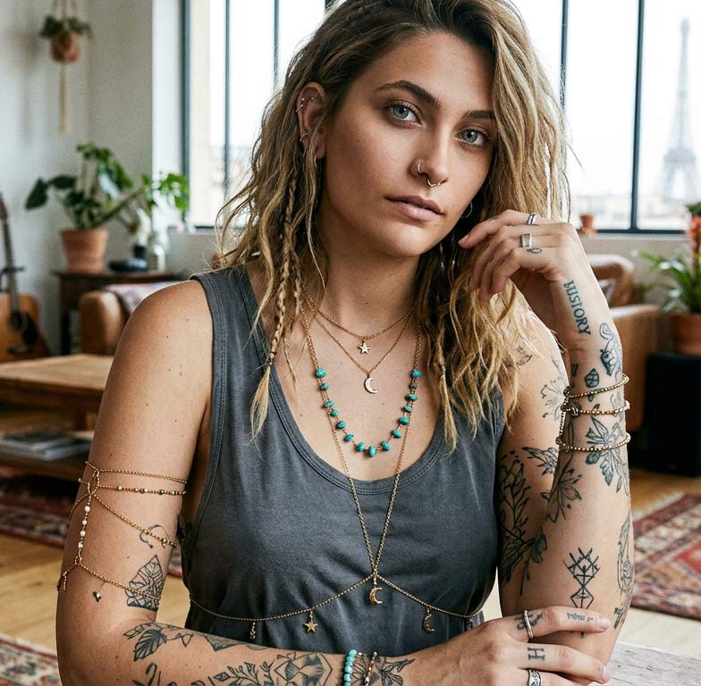 Paris Jackson wearing body jewellery