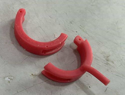 Silicone mould used in making a custom hinged cock ring
