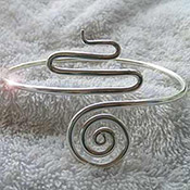 Solid silver adjustable snake armband