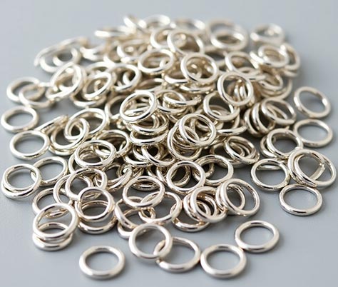 Mass-produced silver rings made in bulk