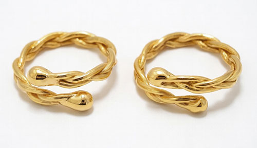 Gold plated non-piercing nipple rings for women
