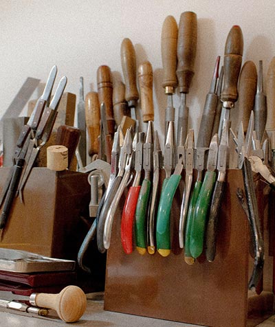 Pliers mandrels and traditional silversmithing tools