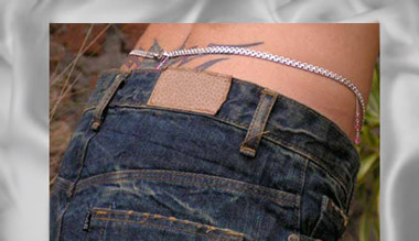 Handcrafted silver belly chain jewellery with decorative dangles