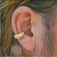 Adjustable non-piercing gold plated ear cuffs for men.