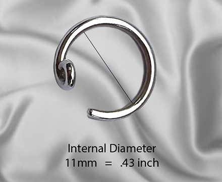 measurments for silver fake lip ring jewelry