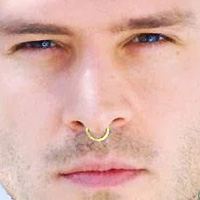 Non-piercing gold septum nose rings for men.