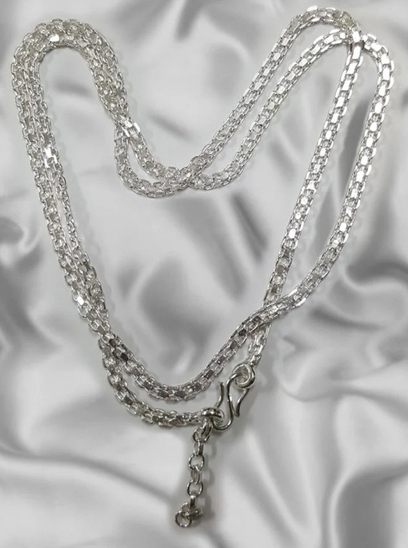 Handcrafted adjustable silver waist chain and belly chain jewellery for women