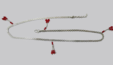 Silver waist chain with Swarovski crystal dangles