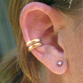 Women's non-piercing gold plated ear cuff