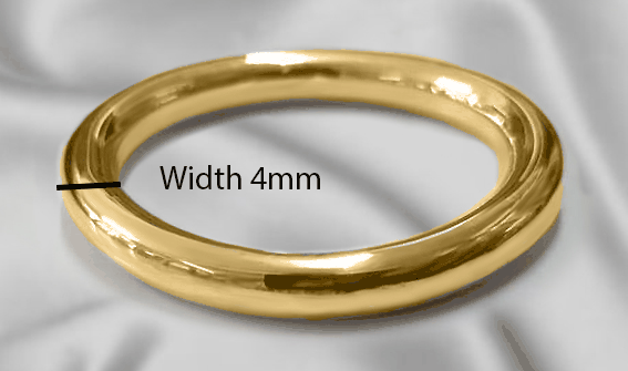 Gold plated round cock ring with 4mm width
