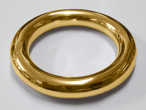 Extra heavy 10mm round gold plated cock ring custom made in solid silver