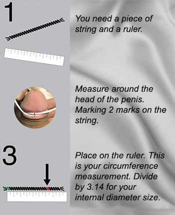 How to measure for the internal diameter of a glans cock ring