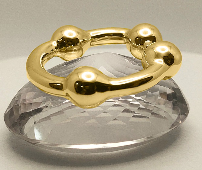 Custom made gold four ball cock ring jewellery