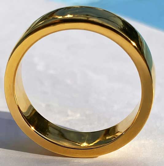 Gold plated solid band cock rings for men