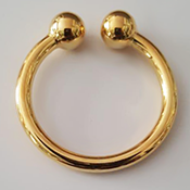 Gold plated frenulum and glans cock ring jewelry