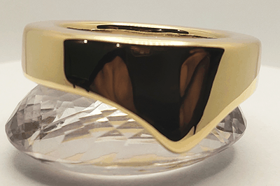 Gold plated extra heavy V Glans cock ring