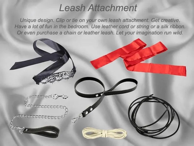 Gold cock ring leash attachment for BDSM and bondage play