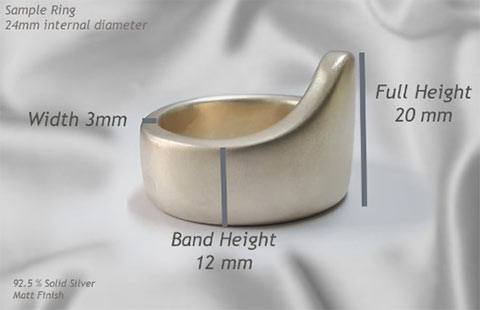 Measurements for medium weight V Glans cock ring