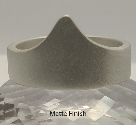 Matt finish silver V Glans cock ring
