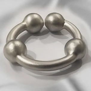 Matt finish Gauge 9 silver 4 ball cock ring
