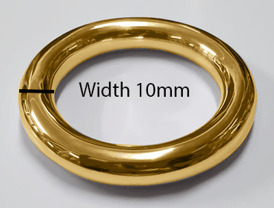 Measurements for extra heavy 10mm round gold cock ring