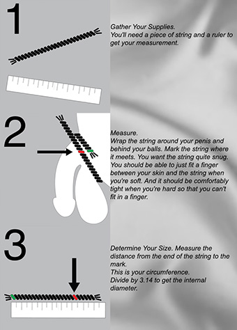 How to measure for a scrotum ring using string