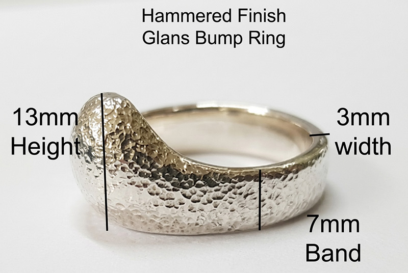 Solid silver Glans Bump cock ring jewellery
