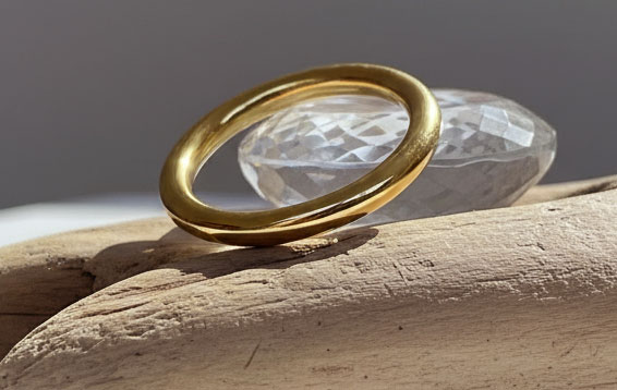 4mm round cock ring in gold plating