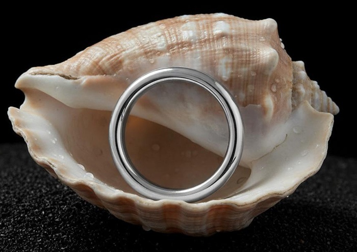 Round solid silver cock ring jewellery custom made for men