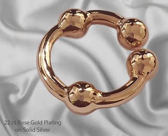 Rose gold plated four ball glans cock ring