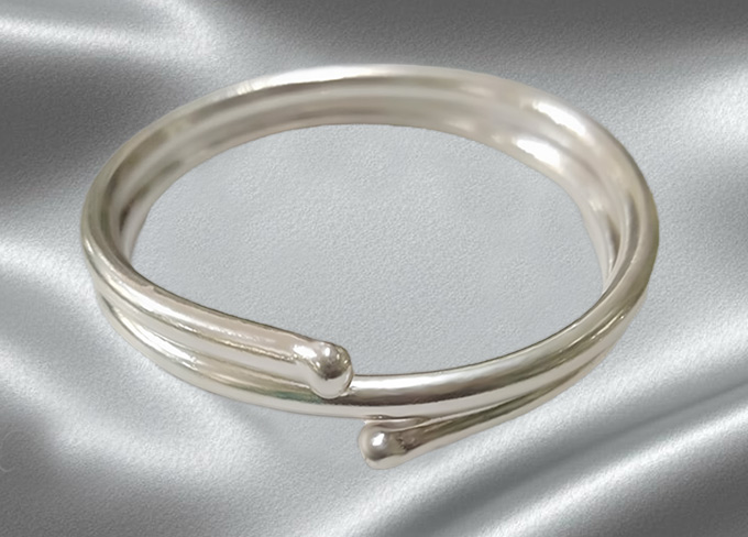 Solid adjustable silver cock ring jewellery for men