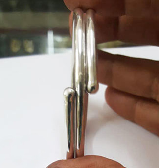 Solid silver double wrap scrotum ring