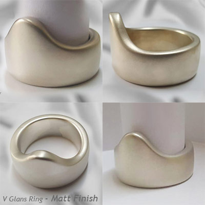 Matt finish V Glans frenulum cock ring
