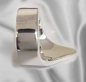 Long heavy V Glans cock ring in solid silver