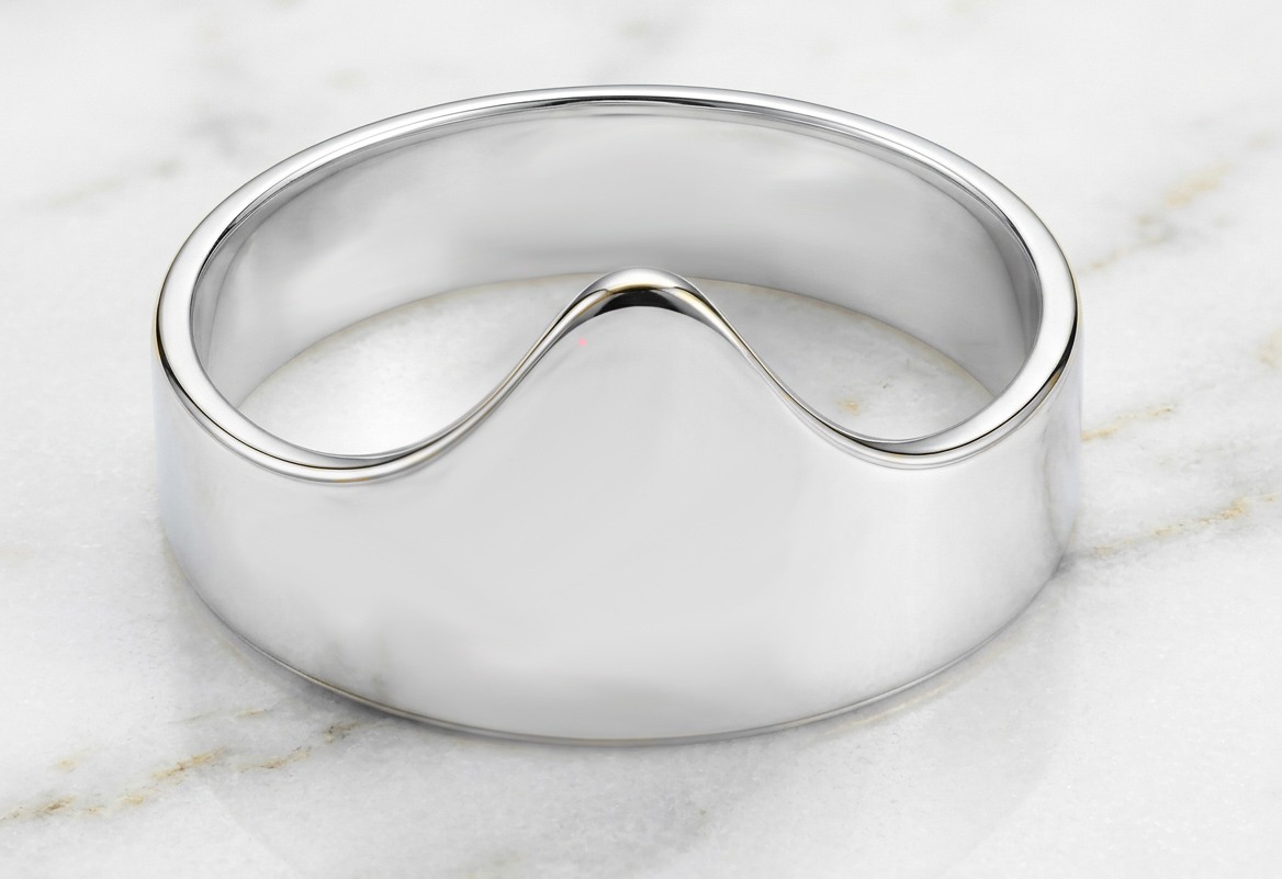 v glans frenulum silver cock ring 