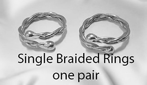 single braided nipple rings