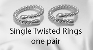 single twisted nipple rings