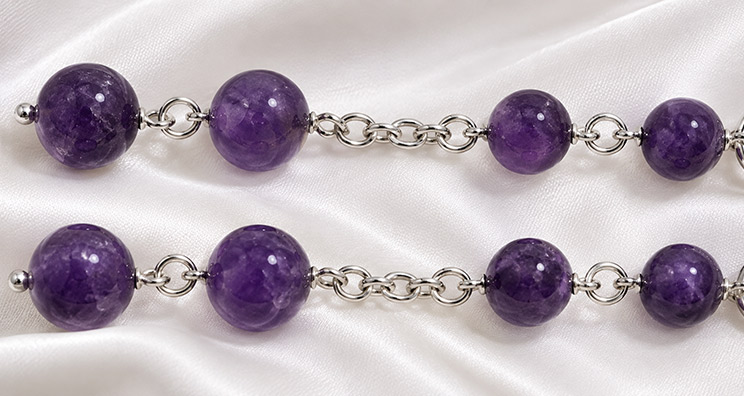 Genuine Amethyst gemstone dangles used on Heavy Clit Clip jewellery