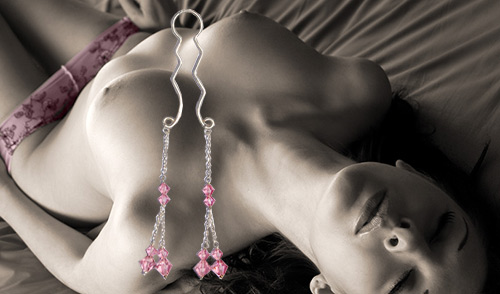 Silver intimate jewelry for women including clit and pussy jewelry with decorative dangles