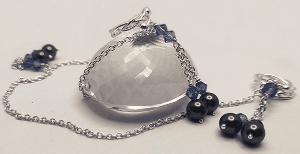 Black pearl non-piercing silver nipple chain jewellery