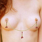 Custom made non-piercing nipple chain jewellery.