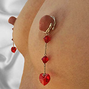 Beautiful silver nipple dangles with decorative crystal and pearl styles.