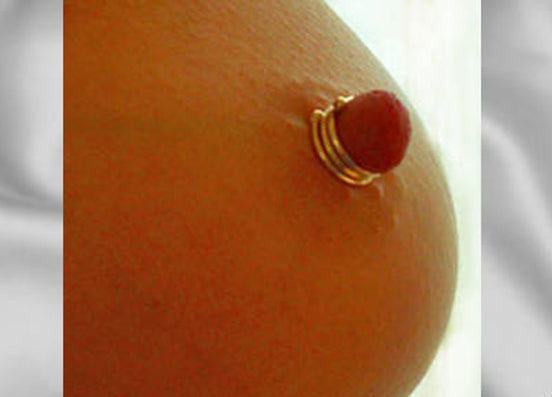 Triple solid non-piercing silver nipple rings for women