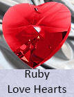 Ruby red crystal love heart