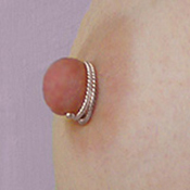 Sensual double-wrap non-piercing nipple rings handcrafted in solid silver.