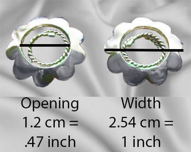 Measurements for small petite petal non-piercing nipple shields