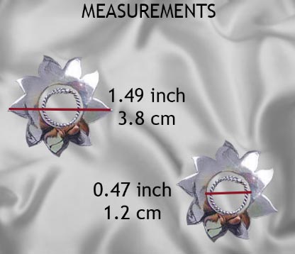 Measurements for large flower non-piercing nipple shields