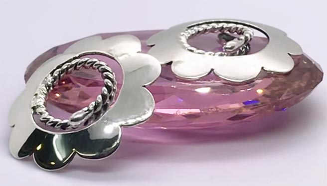 Petal nipple shield jewellery with adjustable non-piercing silver rings