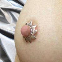 Small petite flower non-piercing silver nipple shields