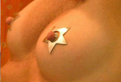 Large star non-piercing nipple shields handcrafted in solid silver